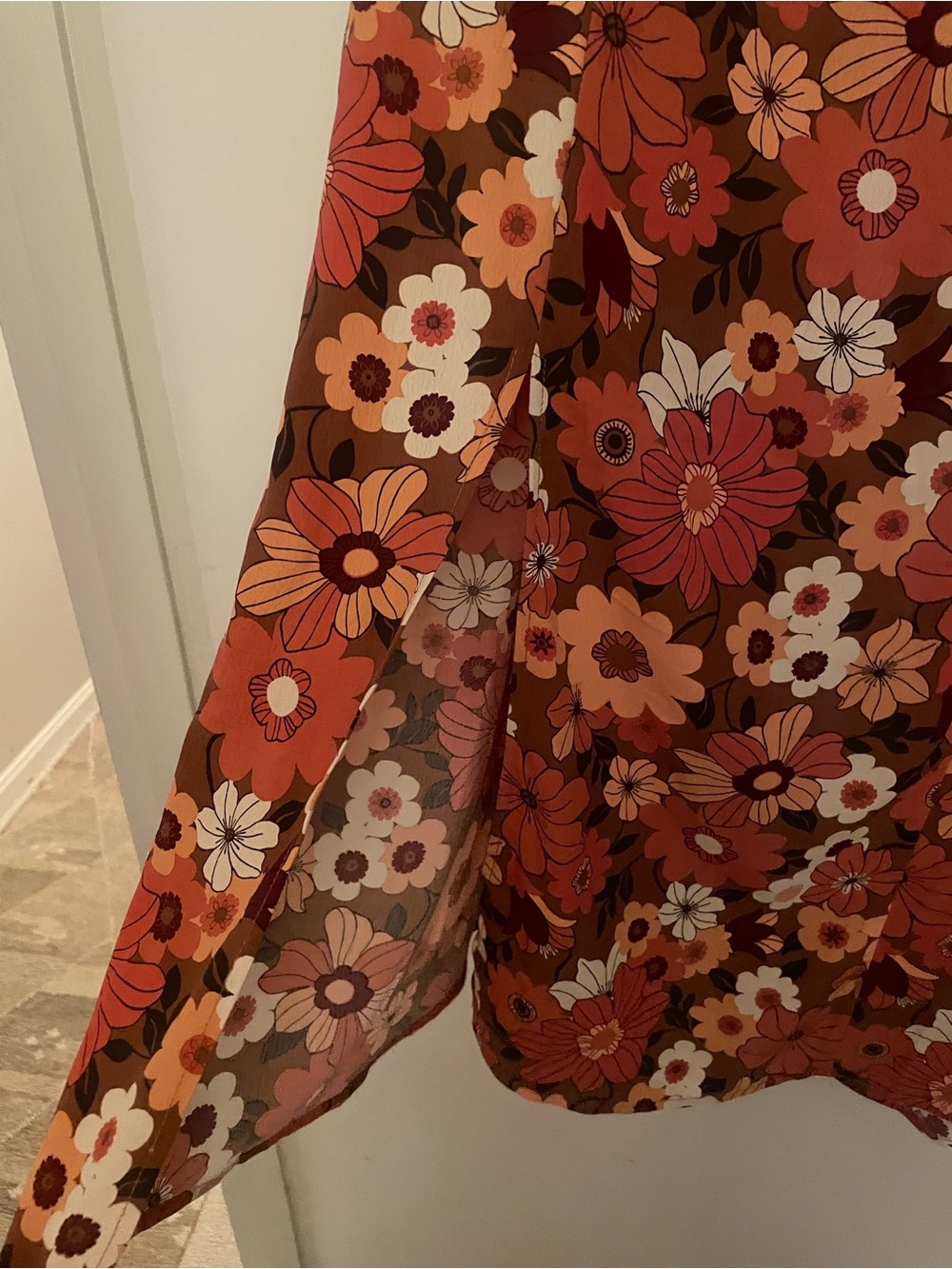 NWT Altar’d State Floral Maxi Skirt in Rust Red and Brown - Picture 4 of 6
